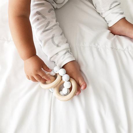 Wooden Marble Baby Rattle