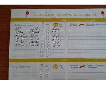 Notez les pipis et cacas de votre bébé durant les 2 premiers mois